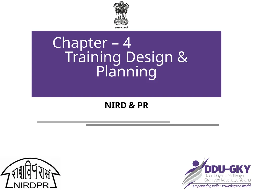Chapter – 4 Training Design & Planning NIRD & PR - slide 1 of 15