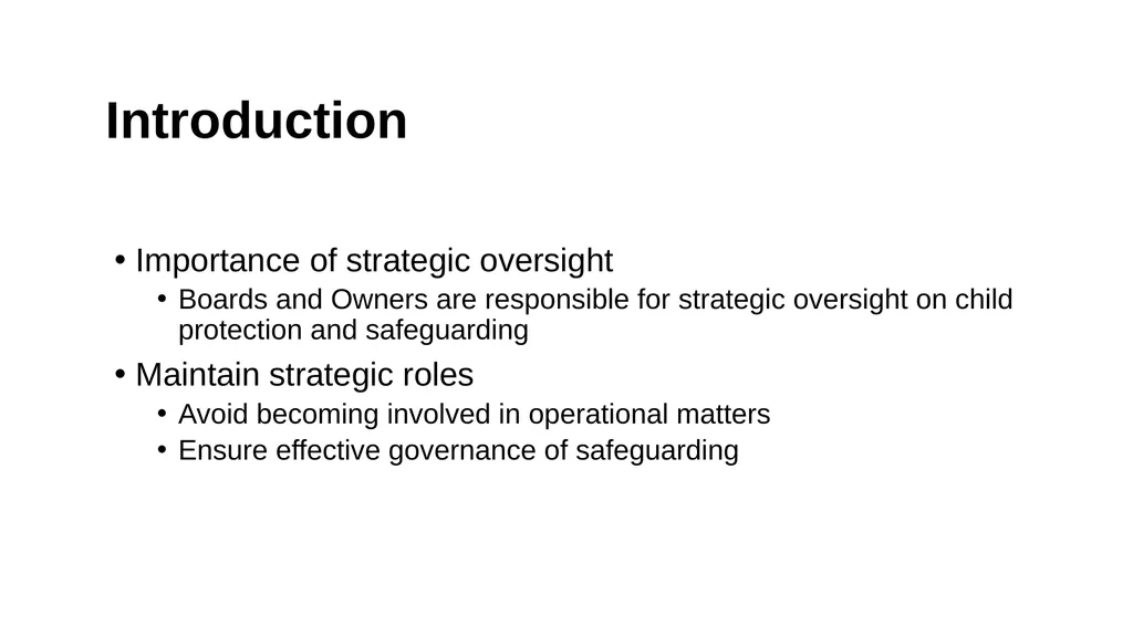 Safeguarding Governance Training Introduction - slide 2 of 41