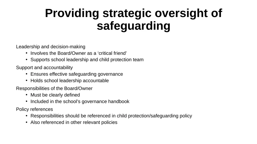 Safeguarding Governance Training Introduction - slide 8 of 41
