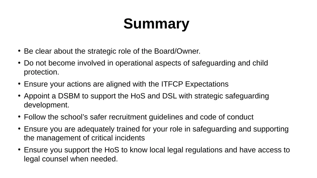 Safeguarding Governance Training Introduction - slide 41 of 41