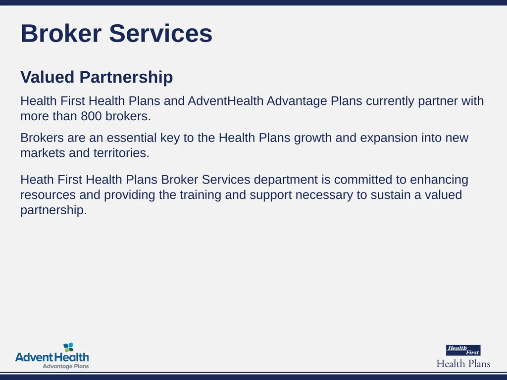 Overview of Broker Services Broker Training - slide 8 of 16