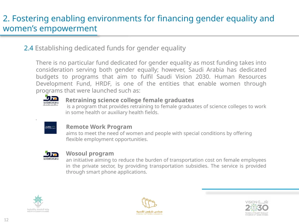 Voluntary Presentation for the Kingdom of Saudi - slide 12 of 24