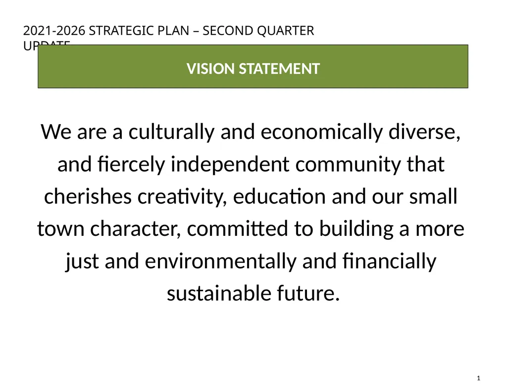 City of South Pasadena STRATEGIC PLAN 2021‐2026 - slide 2 of 14