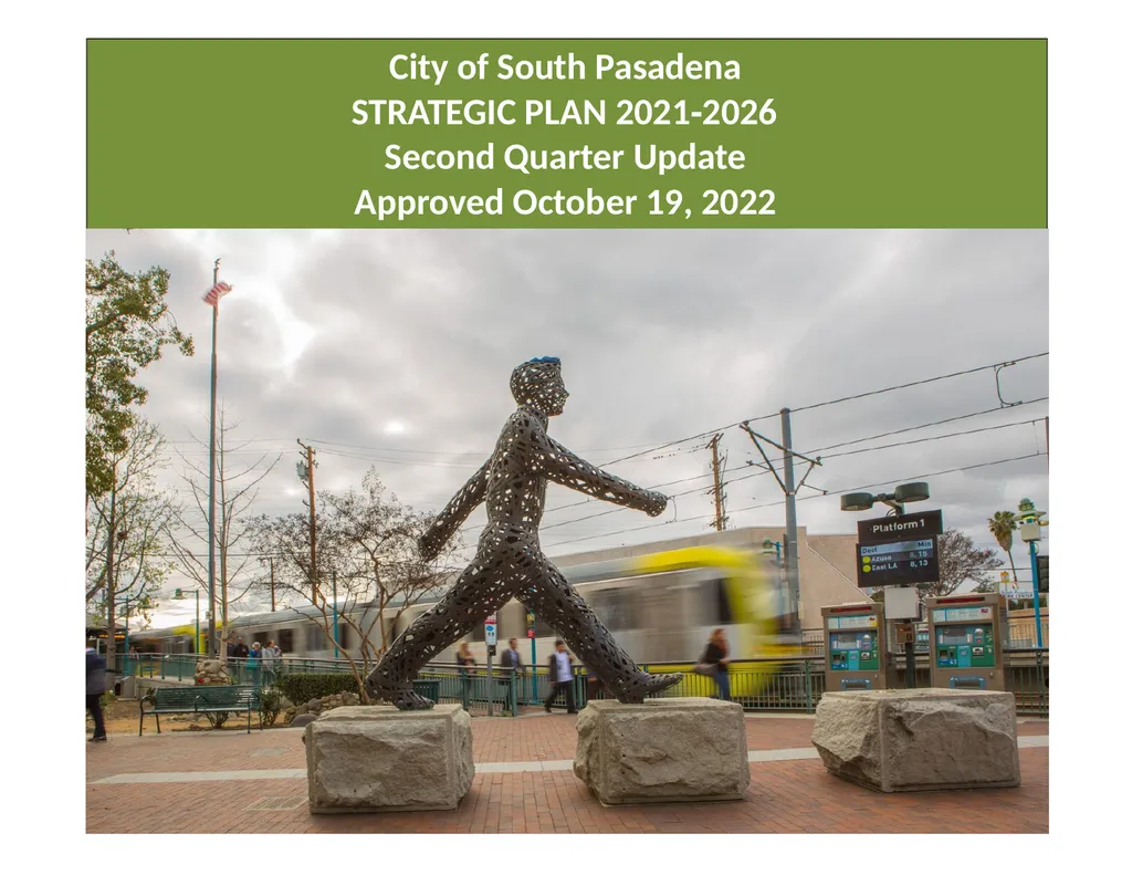 City of South Pasadena STRATEGIC PLAN 2021‐2026 - slide 1 of 14