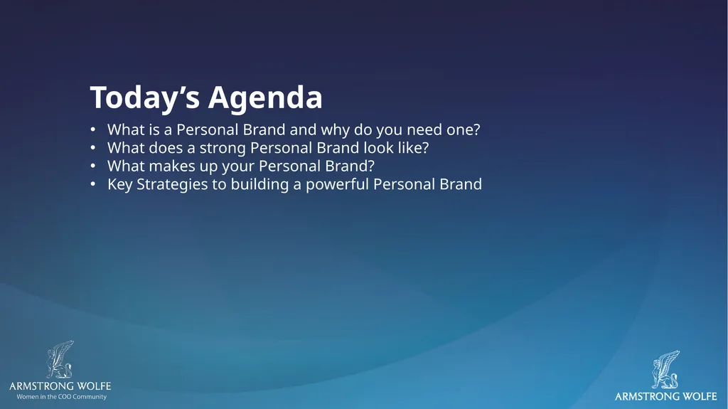 Today’s Agenda What is a Personal Brand and why do