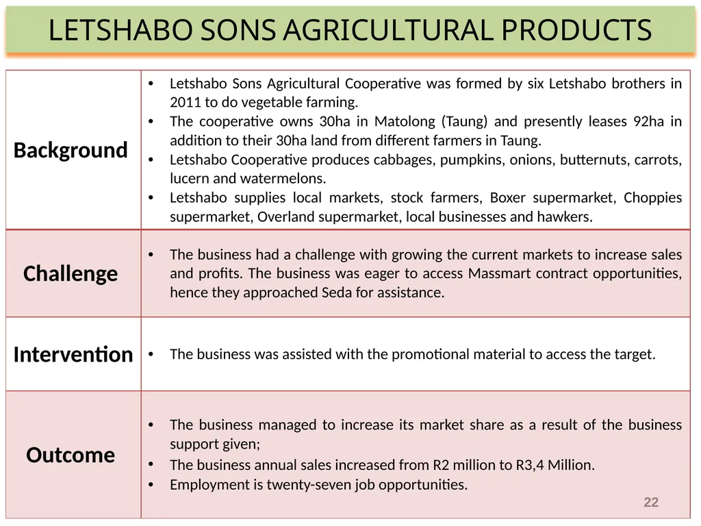 SEDA ANNUAL REPORT 2019-20 PRESENTATION TO THE - slide 22 of 43