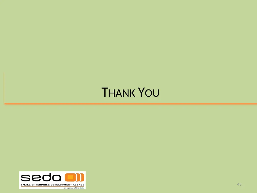 SEDA ANNUAL REPORT 2019-20 PRESENTATION TO THE - slide 43 of 43
