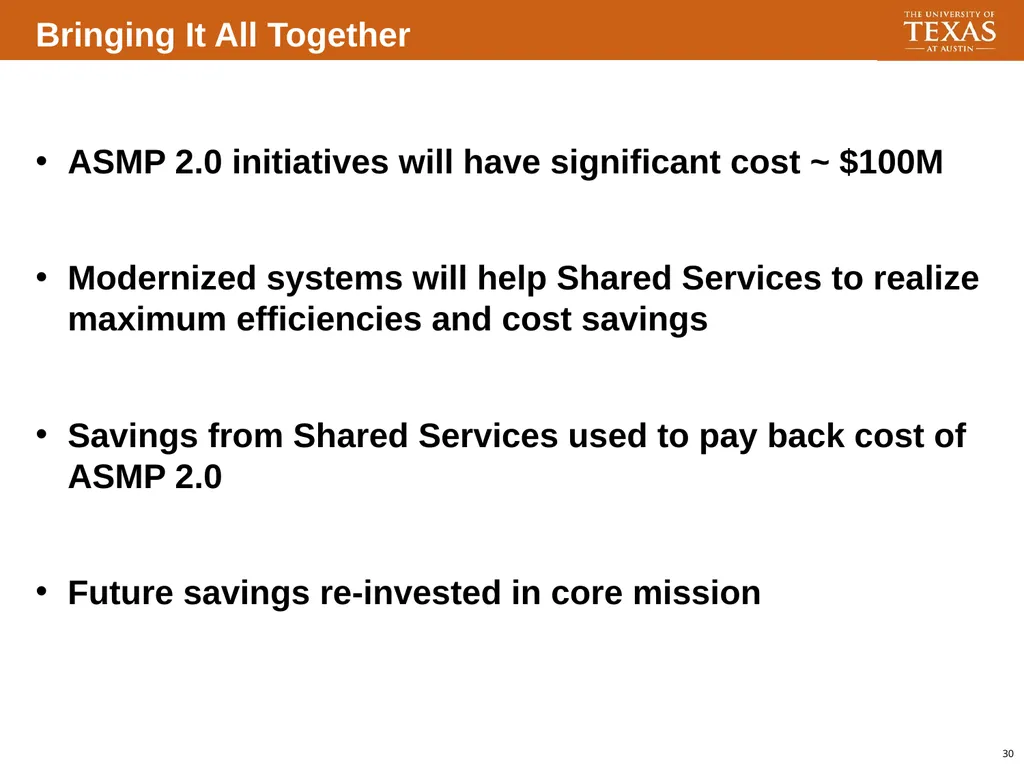 Transforming UT Modernization and Business - slide 29 of 30
