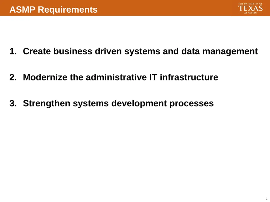 Transforming UT Modernization and Business - slide 9 of 30