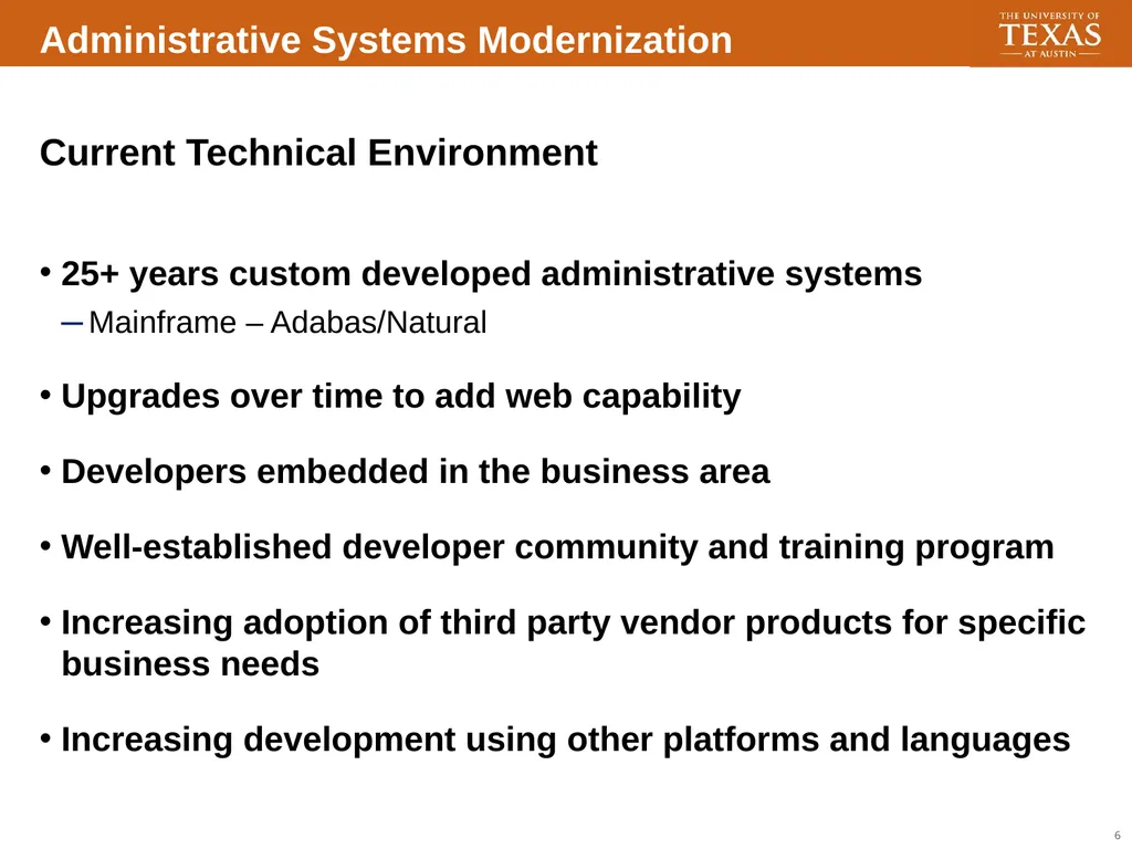 Transforming UT Modernization and Business - slide 6 of 30