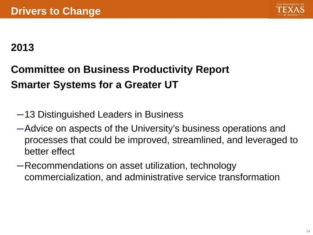 Transforming UT Modernization and Business - slide 23 of 30
