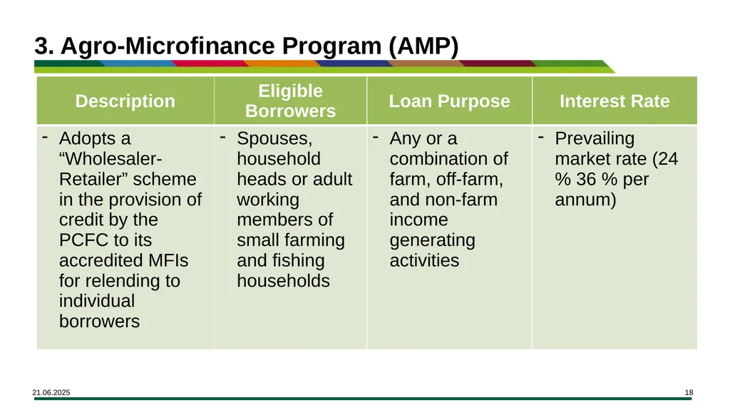 MODULE 15 Access to Financing Learning Objectives - slide 18 of 32