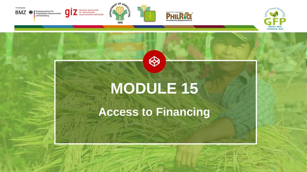 MODULE 15 Access to Financing Learning Objectives - slide 1 of 32