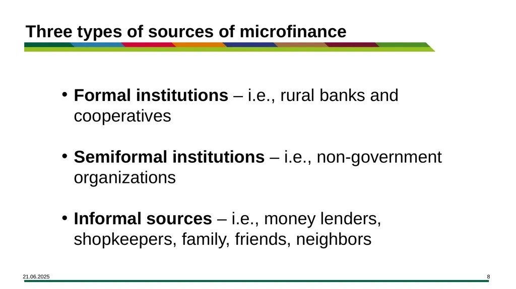 MODULE 15 Access to Financing Learning Objectives - slide 8 of 32