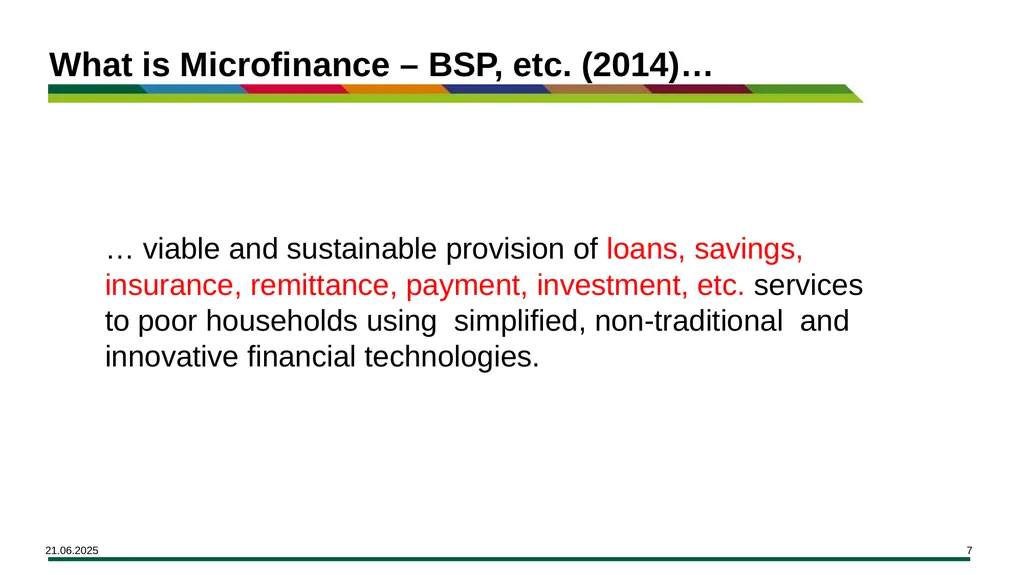 MODULE 15 Access to Financing Learning Objectives - slide 7 of 32
