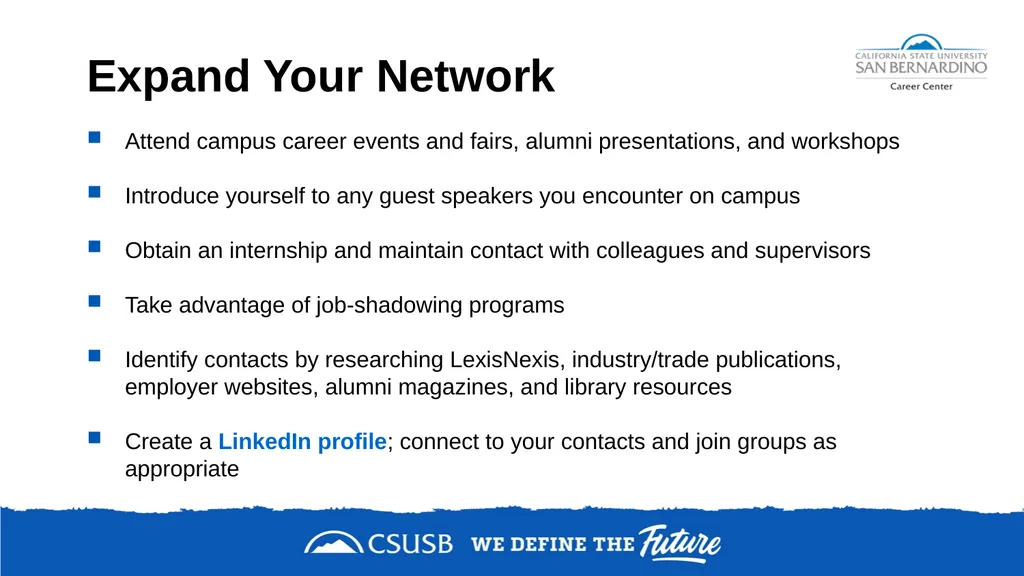 NETWORKING & DEVELOPING YOUR LinkedIn PROFILE - slide 7 of 34