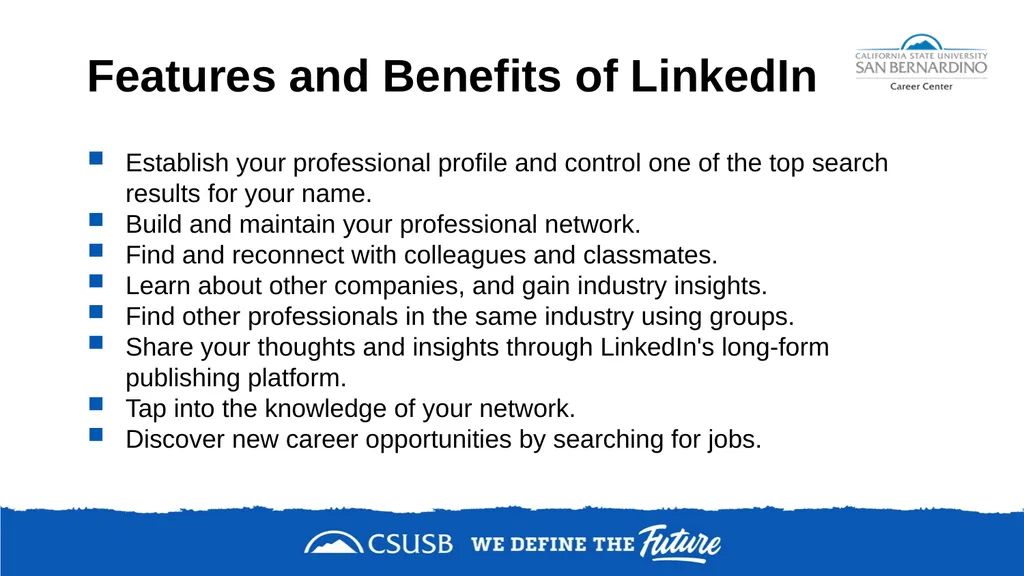 NETWORKING & DEVELOPING YOUR LinkedIn PROFILE - slide 10 of 34