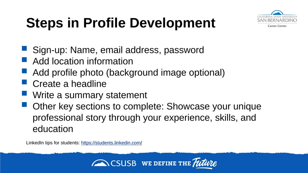 NETWORKING & DEVELOPING YOUR LinkedIn PROFILE - slide 11 of 34