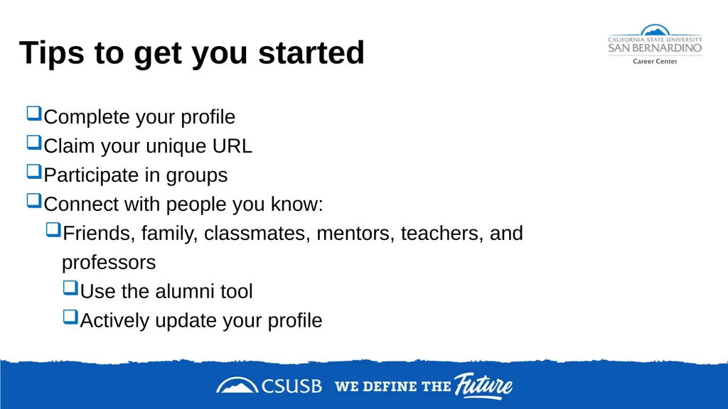 NETWORKING & DEVELOPING YOUR LinkedIn PROFILE - slide 28 of 34