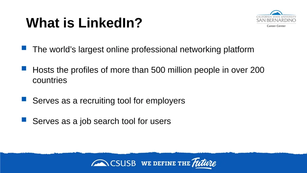 NETWORKING & DEVELOPING YOUR LinkedIn PROFILE - slide 9 of 34