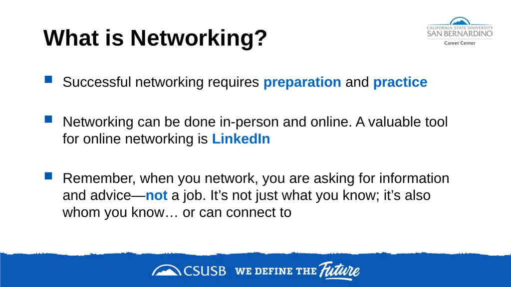 NETWORKING & DEVELOPING YOUR LinkedIn PROFILE - slide 4 of 34