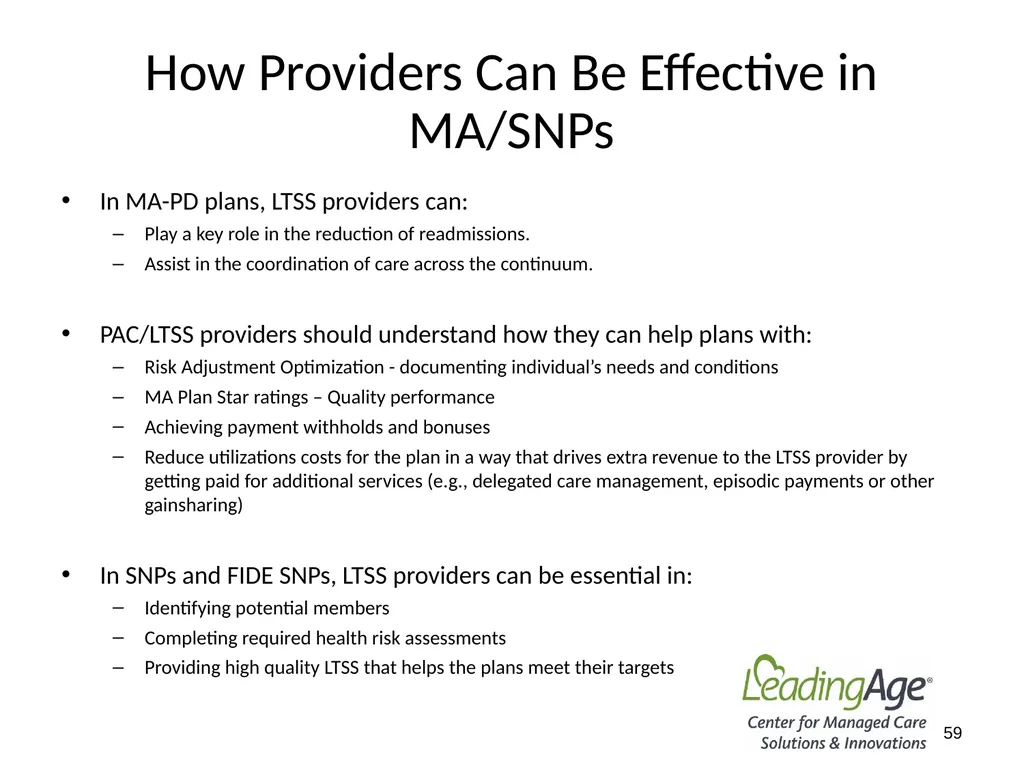Medicare Advantage 101 July 2022 Overview In 2012, - slide 59 of 61