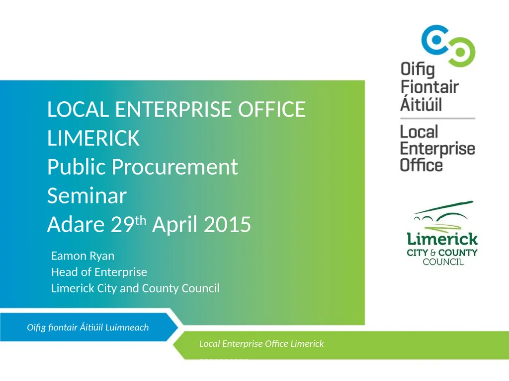 LOCAL ENTERPRISE OFFICE LIMERICK Public - slide 1 of 10