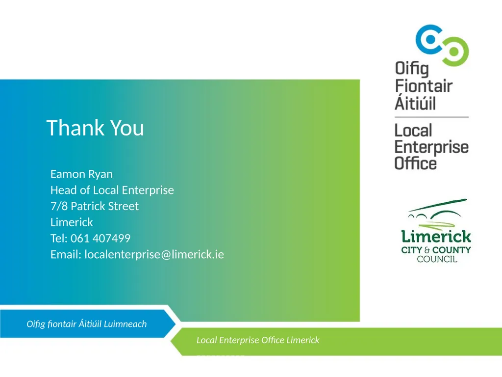 LOCAL ENTERPRISE OFFICE LIMERICK Public - slide 10 of 10