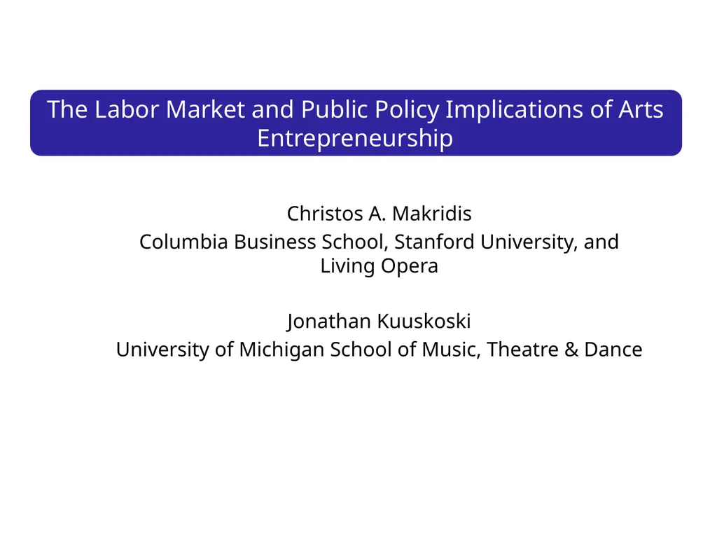 The Labor Market and Public Policy Implications of