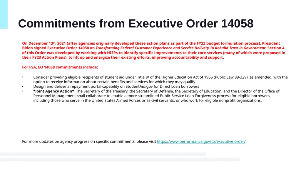 FY23 CX Action Plan Federal Student Aid U.S. - slide 18 of 19