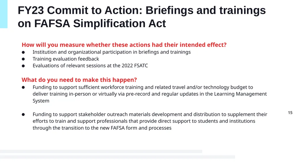 FY23 CX Action Plan Federal Student Aid U.S. - slide 15 of 19