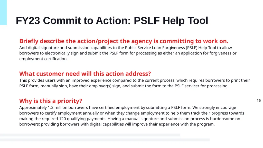 FY23 CX Action Plan Federal Student Aid U.S. - slide 16 of 19