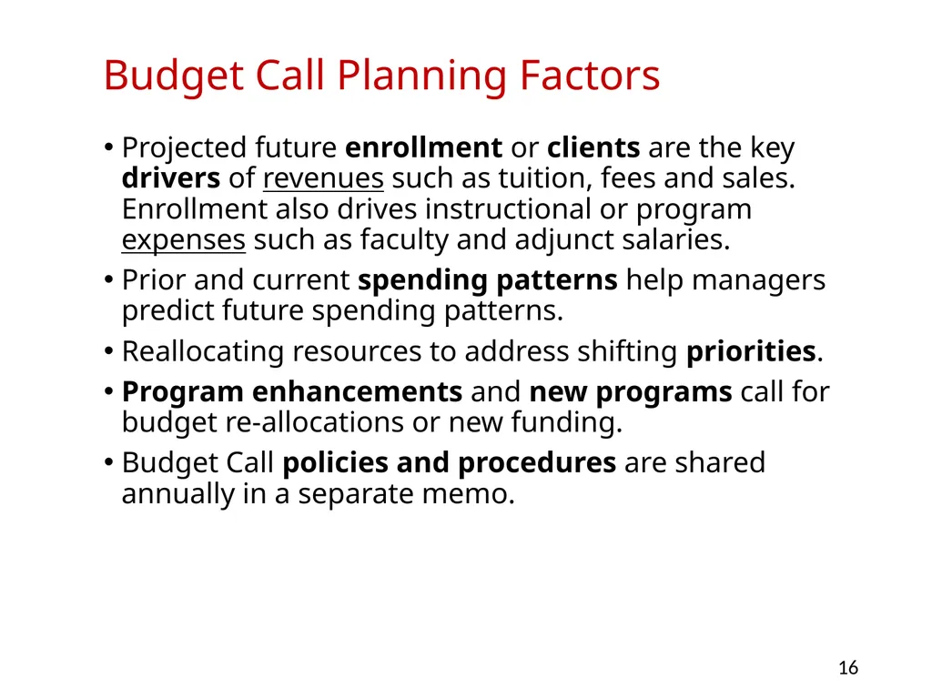 Budgeting at Montclair State University Overview - slide 16 of 21