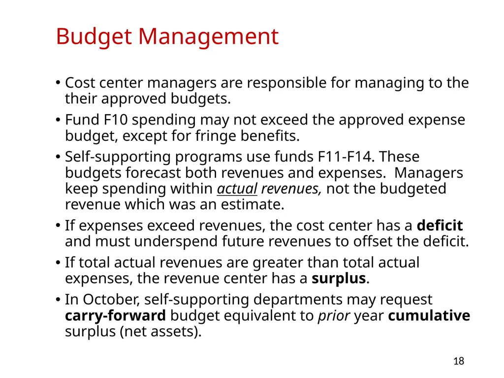 Budgeting at Montclair State University Overview - slide 18 of 21