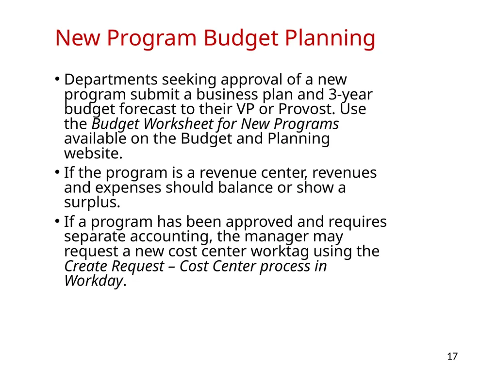 Budgeting at Montclair State University Overview - slide 17 of 21