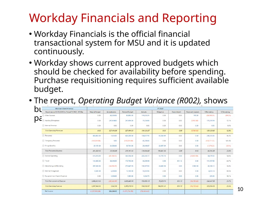 Budgeting at Montclair State University Overview - slide 10 of 21