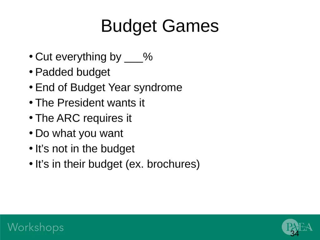 Financial Management and Budgeting Sandra Banas - slide 34 of 38