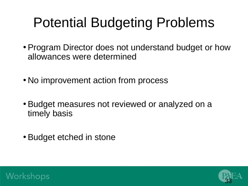 Financial Management and Budgeting Sandra Banas - slide 33 of 38