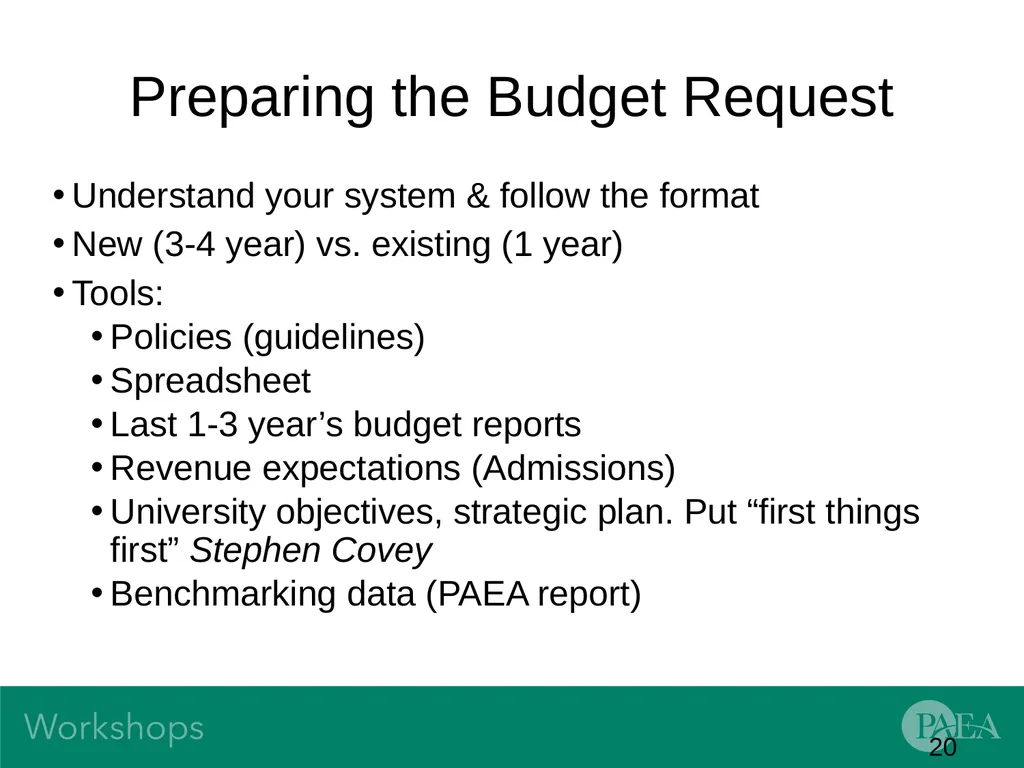 Financial Management and Budgeting Sandra Banas - slide 20 of 38