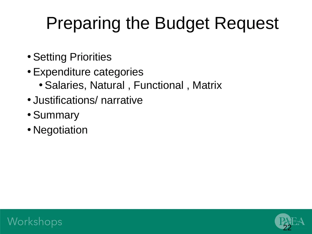 Financial Management and Budgeting Sandra Banas - slide 22 of 38