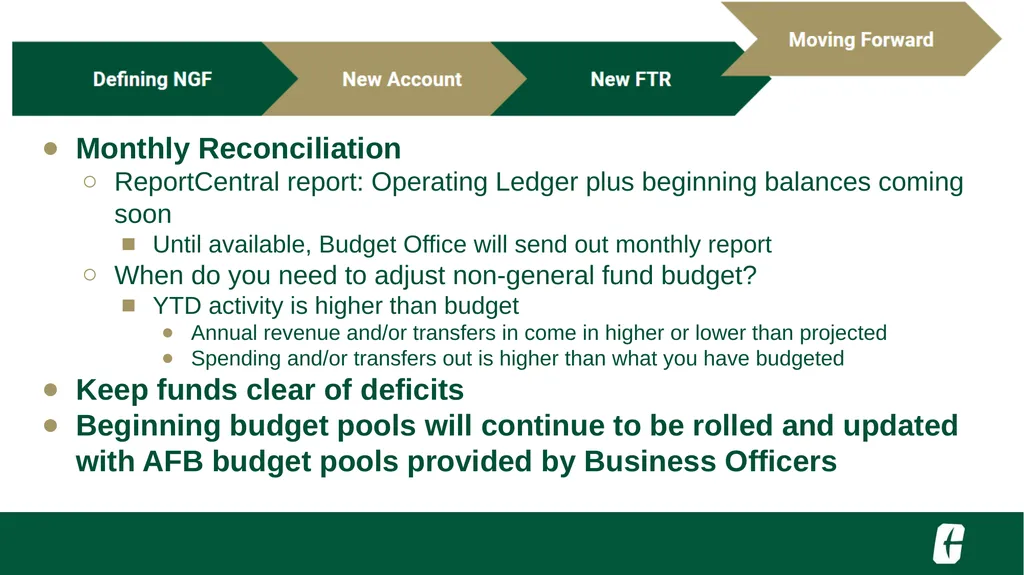 NGF Budget Revision FTR Training UNC Charlotte - slide 21 of 23