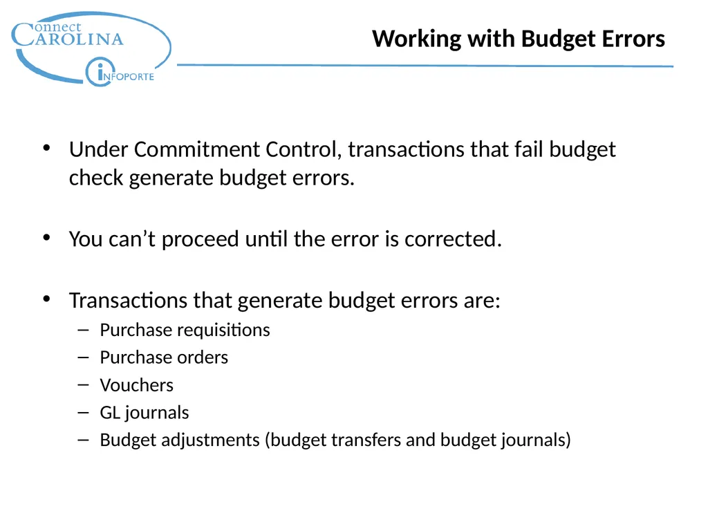 Finance Topic: Budget Balances and Errors - slide 25 of 49
