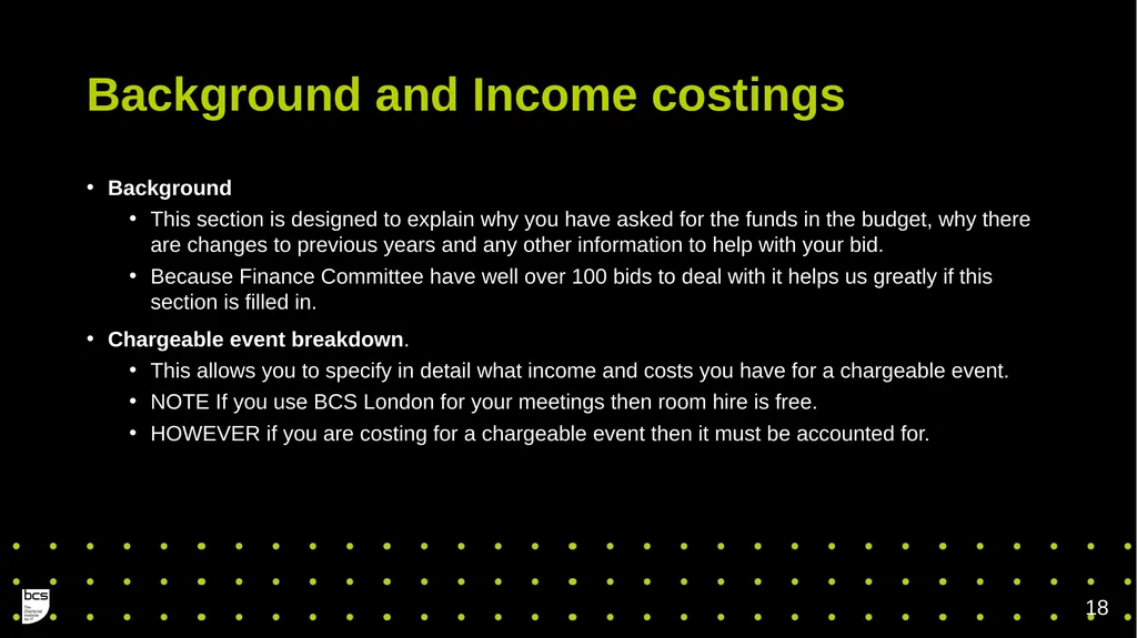 BCS Member Group Treasurers Training Governance - slide 18 of 19