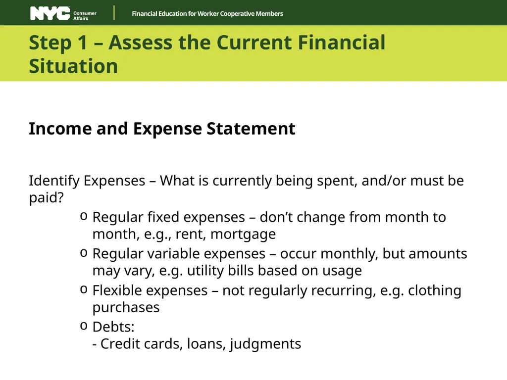 Financial Education for Worker Cooperative Members - slide 14 of 27