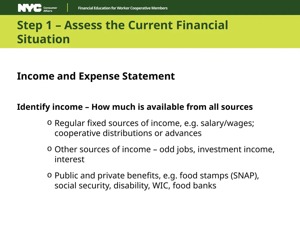 Financial Education for Worker Cooperative Members - slide 13 of 27