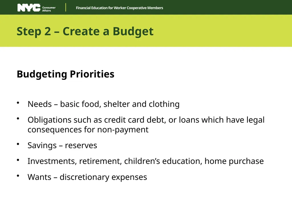 Financial Education for Worker Cooperative Members - slide 18 of 27