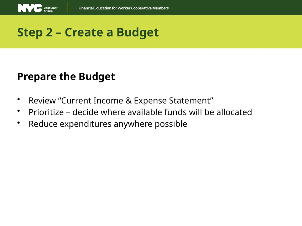 Financial Education for Worker Cooperative Members - slide 21 of 27