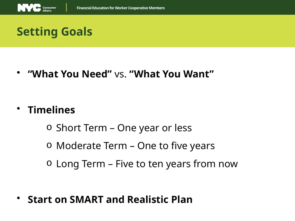 Financial Education for Worker Cooperative Members - slide 25 of 27