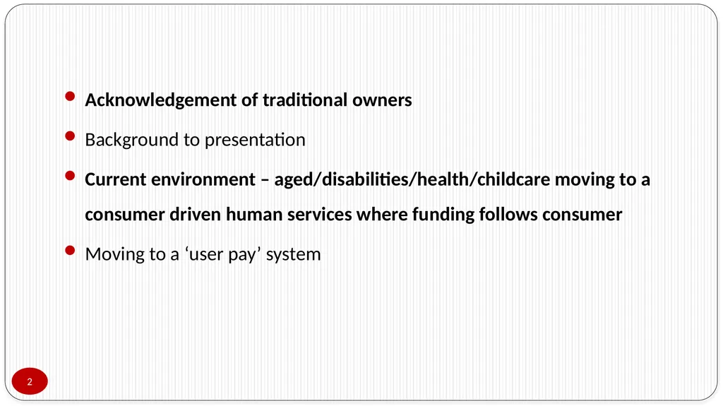 Presented by Lorraine Poulos Professionalising - slide 2 of 24