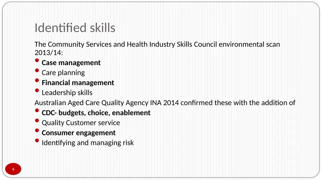 Presented by Lorraine Poulos Professionalising - slide 4 of 24